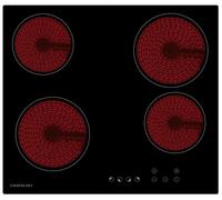 Cookology TCH601 - Black 4 Zone Ceramic Hob - 60cm Built-In - Hard Wired