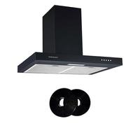 Cookology TSH601BK/A 60cm Kitchen Chimney cooker hood extractor fan with CF150 Filters - In Black