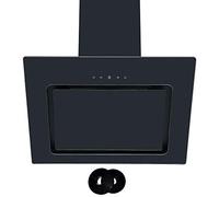 Cookology VER605BK 60cm Black Angled Glass Cooker Hood, Touch Controls & Filters