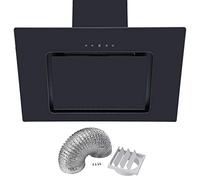 Cookology VER705BK 70cm Black Angled Glass Cooker Hood, Touch Controls & Ducting