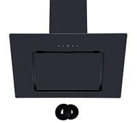 Cookology VER705BK 70cm Black Angled Glass Cooker Hood, Touch Controls & Filters