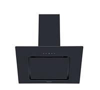Cookology VER705BK/A++ 70cm Black Angled Glass Chimney Cooker Hood | Touch Controls