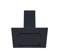Cookology VER705BK 70cm Black Angled Glass Chimney Cooker Hood | Touch Controls