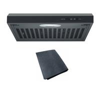 Cookology Visor Cooker Hood 50cm Kitchen Extractor & Ducting - Black VISOR500BK