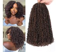 COOKOO 12 Inch 8 Packs Pre-Looped Yanky Twist Crochet Hair with Mini Curly Ends Mix 2 Tones Micro Yanky Twist Passion Twist Crochet Hair Pre twisted Spring Twist Crochet Hair for Women 1BH30#