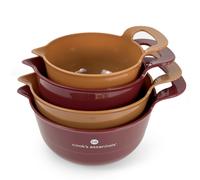 Cook's Essentials Set of 4 Stackable Mixing Bowls MERLOT PUMPKIN