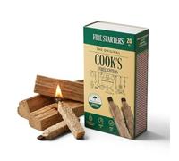 Cook's Firelighters 2-in-1 Fire Starters-20pcs Multi-Use Fire Starter Sticks, Compact Box for BBQ Grills, Wood Stoves, Campfires & Travel (1-Pack, 20pcs)