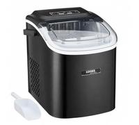 Cooks Professional 12KG Ice Maker Machine with Scoop | Countertop Ice Cube Maker for Home, Kitchen, Bar | Large Capacity 1.3L Water Tank | Quick & Easy with 2 Ice Size Options | No Plumbing | Black