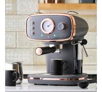 Coffee Machine Espresso Maker Caffé Barista Pro 15-Bar Pump Frothing Wand Grey/Copper Cooks Professional Copper One Size