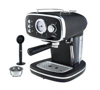 Retro Espresso Coffee Machine 15 Bar with Steam Frothing Wand Black & Silver