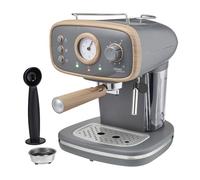 Cooks Professional 15-Bar Retro Espresso Coffee Machine | Nordic Grey | Frothing Steam Wand, Built-In Temperature Gauge, 1.2L Detachable Water Tank, Stainless Steel Drip Tray, Easy to Clean
