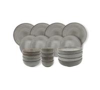 Cooks Professional 20pc Nordic Stoneware Dinnerware Set 4 Person Plate & Bowl Setting in Grey | Size: 20 Pack Cooks Professional Grey 20 Pack