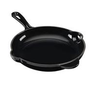 Cooks Professional 26cm Cast Iron Frying Pan | Round Heavy-Duty Skillet Cooking Pan with Enamel Interior | Oven Safe to 260°C, Induction & All Hob Compatible | PFAS, PFOA & PTFE-Free | Black