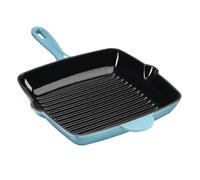 Cooks Professional 26cm Cast Iron Skillet Pan | Square Heavy Duty Grill Griddle Frying Pan with Enamel Interior | Oven Safe to 260°C, Induction & All Hob Compatible | PFAS, PFOA & PTFE-Free | Teal