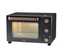 Cooks Professional 28L Mini Oven 1500W, Electric Portable Countertop Cooker | Multi Function, Adjustable Temperature Control & Timer, Includes Roasting Dish & Wire Rack | Black and Copper