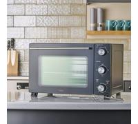 Cooks Professional Mini Portable Oven | Electric Multi Function Countertop Cooker | 28L Capacity | Adjustable Temperature Control & Timer | 1500W | Includes Roasting Dish & Wire Rack | Black & Silver