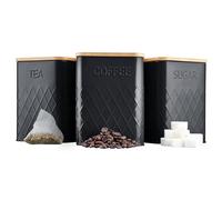 3 Piece Kitchen Storage Set Square - Black