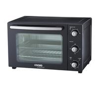 Cooks Professional 34L Mini Oven 1500W, Electric Portable Countertop Cooker | Multi Function, Adjustable Temperature Control & Timer, Includes Roasting Dish & Wire Rack | Black and Silver
