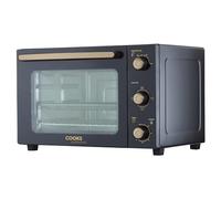 Cooks Professional 34L Mini Oven 1500W, Electric Portable Countertop Cooker | Multi Function, Adjustable Temperature Control & Timer, Includes Roasting Dish & Wire Rack | Black and Copper