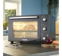 Cooks Professional 34L Mini Oven - Electric Multifunction Countertop Grill Cooker with Adjustable Temp & Timer - Black & Silver Cooks Professional Black
