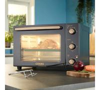 Cooks Professional 34L Mini Oven - Electric Multifunction Countertop Grill Cooker With Adjustable Temp & Timer - Black & Copper