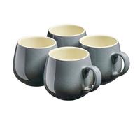 Cooks Professional 4 Piece Colourful Stoneware Round Mug Set 350ml | Grey | Set of 4 Tea Coffee Hot Chocolate Drinking Cups, Microwave & Dishwasher Safe. Ceramic Mugs with Graduated Colour