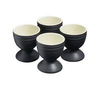 Cooks Professional 4-Piece Black Stoneware Egg Cup Set - 4 x 40ml Capacity
