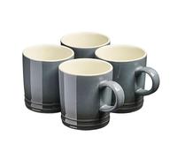 Cooks Professional 4 Piece Colourful Stoneware Midi Mug Set, 240ml | Grey | Set of 4 Mid-Sized Coffee Cappuccino Latte Drinking Cups, Microwave & Dishwasher Safe Ceramic with Graduated Colour