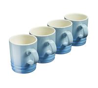 Cooks Professional 4 Piece Colourful Stoneware Mug Set, 350ml Capacity | Set of 4 Ceramic Tea Coffee Hot Chocolate Drinking Cups, Microwave Dishwasher Refrigerator & Freezer Safe | Blue