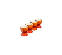 Cooks Professional Set of 4 Colourful Egg Cups | 40ml Durable Chip Resistant Ceramic Stoneware Dinnerware Graduated Design Egg Holders | Dishwasher & Microwave Safe | Orange