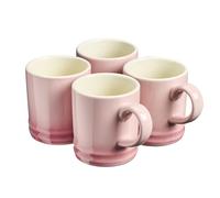 Cooks Professional 4 Piece Espresso Coffee Cup Set, 100ml Capacity | Pink | Set of 4, Durable Stoneware, Stylish Colourful Graduated Design, Mini Drinking Mugs, Dishwasher & Microwave Safe