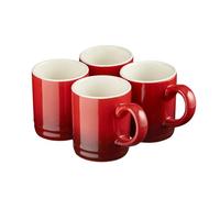 Cooks Professional 4 Piece Espresso Coffee Cup Set, 100ml Capacity | Red | Set of 4, Durable Stoneware, Stylish Colourful Graduated Design, Mini Drinking Mugs, Dishwasher & Microwave Safe