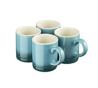 Cooks Professional 4 Piece Espresso Coffee Cup Set, 100ml Capacity | Teal | Set of 4, Durable Stoneware, Stylish Colourful Graduated Design, Mini Drinking Mugs, Dishwasher & Microwave Safe