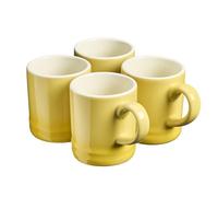 Cooks Professional 4 Piece Espresso Coffee Cup Set, 100ml Capacity | Yellow | Set of 4, Durable Stoneware, Stylish Colourful Graduated Design, Mini Drinking Mugs, Dishwasher & Microwave Safe