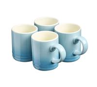 Cooks Professional 4 Piece Espresso Coffee Cup Set | Dishwasher & Microwave Safe Durable Stoneware Stylish Colourful Graduated Design Mini Drinking Mugs | 100ml Capacity | Blue