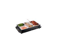 Cooks Professional 4-Section Buffet Warmer 7.2 Litre Capacity with Hotplate Function & Adjustable Temperature Control Dial | 300W Portable Electric Food Serving Tray | Black