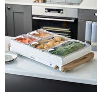 Buffet Warmer Food Server Hot Plate 7.2L 4 Tray Adjustable Temp 300W Nordic White Cooks Professional White One Size