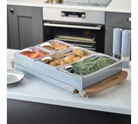 Buffet Warmer Food Server Hot Plate 7.2L 4 Tray Adjustable Temp 300W Nordic Grey Cooks Professional Grey One Size