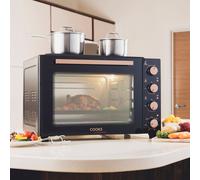 Cooks Professional Mini Oven w/ Ceramic Hobs 48L Black & Copper, Multi