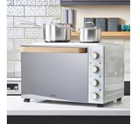 Cooks Professional 48L Mini Oven Grill Tabletop Counter Top Multi Fuction Cooker with Hobb 4300W Nordic White