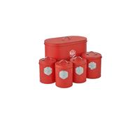 Cooks Professional 5 Piece Kitchen Storage Set | Red / Silver