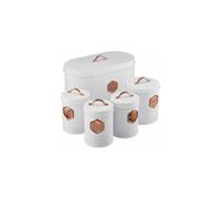 Cooks Professional 5 Piece Kitchen Storage Set | White / Copper