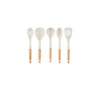 Cooks Professional 5 Piece Silicone Utensil Set | White | Durable Kitchen Cooking Spoons, Ladle & Spatula Tools with Heat-Resistant Wooden Handles & Non-Toxic Heads | Gentle on Cookware