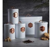 Cooks Professional 5 Piece Kitchen Storage Set | White / Copper