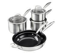 Cooks Professional 5 Piece Tri-Ply Cookware Set - 2 x Frying Pans & 3 x Saucepans in Silver | Size: 5 Pack Cooks Professional Silver 5 Pack