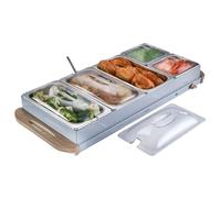 Buffet Warmer Food Server 3 4 or 5 Section Serving Tray & Hotplate 4 Colours