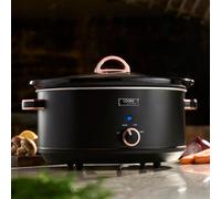 Cooks Professional 6.5L Slow Cooker with Lid, Removable Bowl & 3 Heat Settings in Rose Gold Cooks Professional Rose Gold