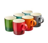 Cooks Professional 6 Piece Colourful Stoneware Midi Mug Set | Mid-Sized Coffee Cappuccino Latte Drinking Cups | Microwave & Dishwasher Safe Ceramic with Graduated Colour | 240ml Capacity | Multicolour