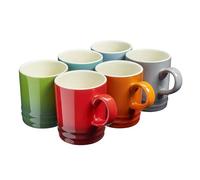 Cooks Professional 6 Piece Colourful Stoneware Mug Set | Tea Coffee Hot Chocolate Drinking Cups | Microwave Dishwasher Refrigerator Freezer Safe | 350ml Capacity | Multicolour