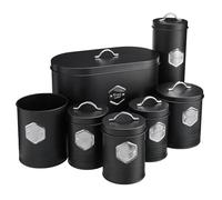 Cooks Professional 7 Piece Kitchen Storage Set | Black / Silver